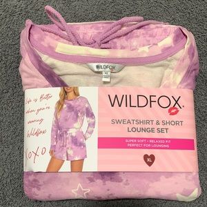 Wildfox Sweatshirt & Short lounge set.